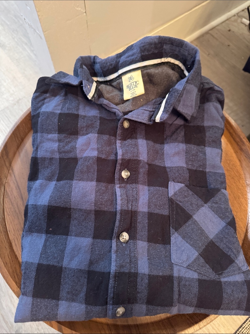 Rustic Blue Men's Blue Plaid Button-Down Shirt